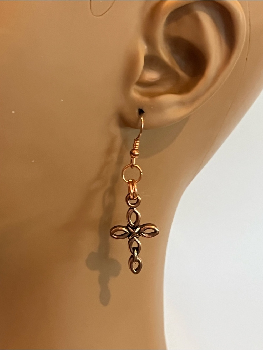Copper Cross Earrings